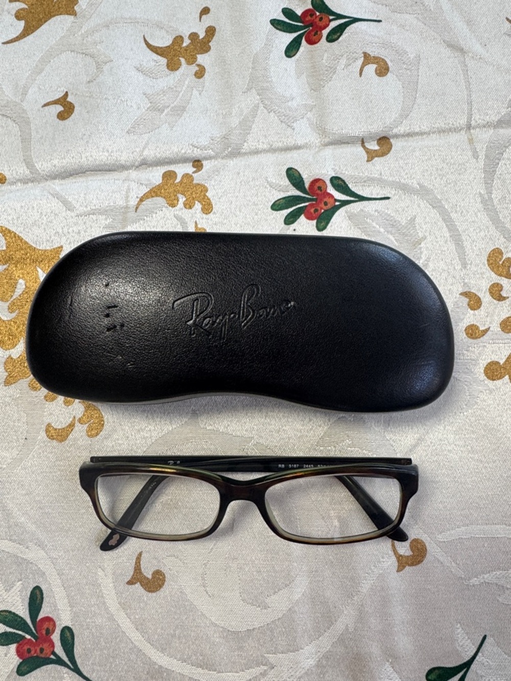 Ray-Ban Black and Tortoise Rectangular Women's Optical Glasses